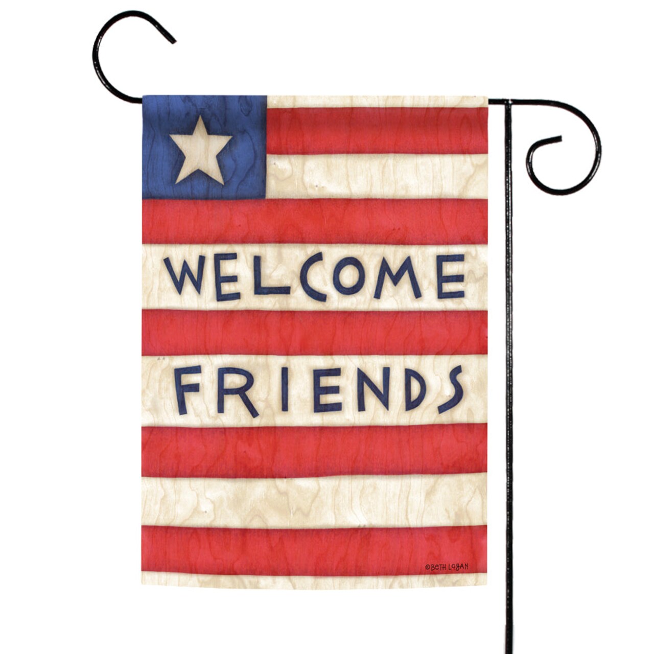 Patriotic Welcome Friends Decorative Patriotic Double Sided Flag